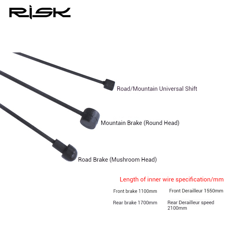RISK Teflon Inner Cable Core Mountain Road Bike Iron Teflon Brake Shifter Cable Inner Core