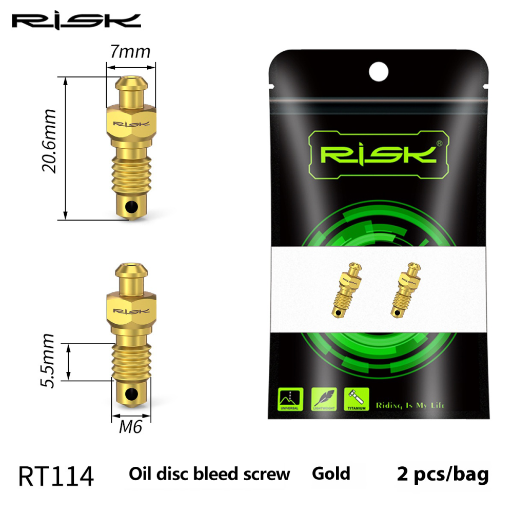 RISK Mountain Bike Disc Brake Caliper Bleed Screws M6 Titanium Alloy RT114