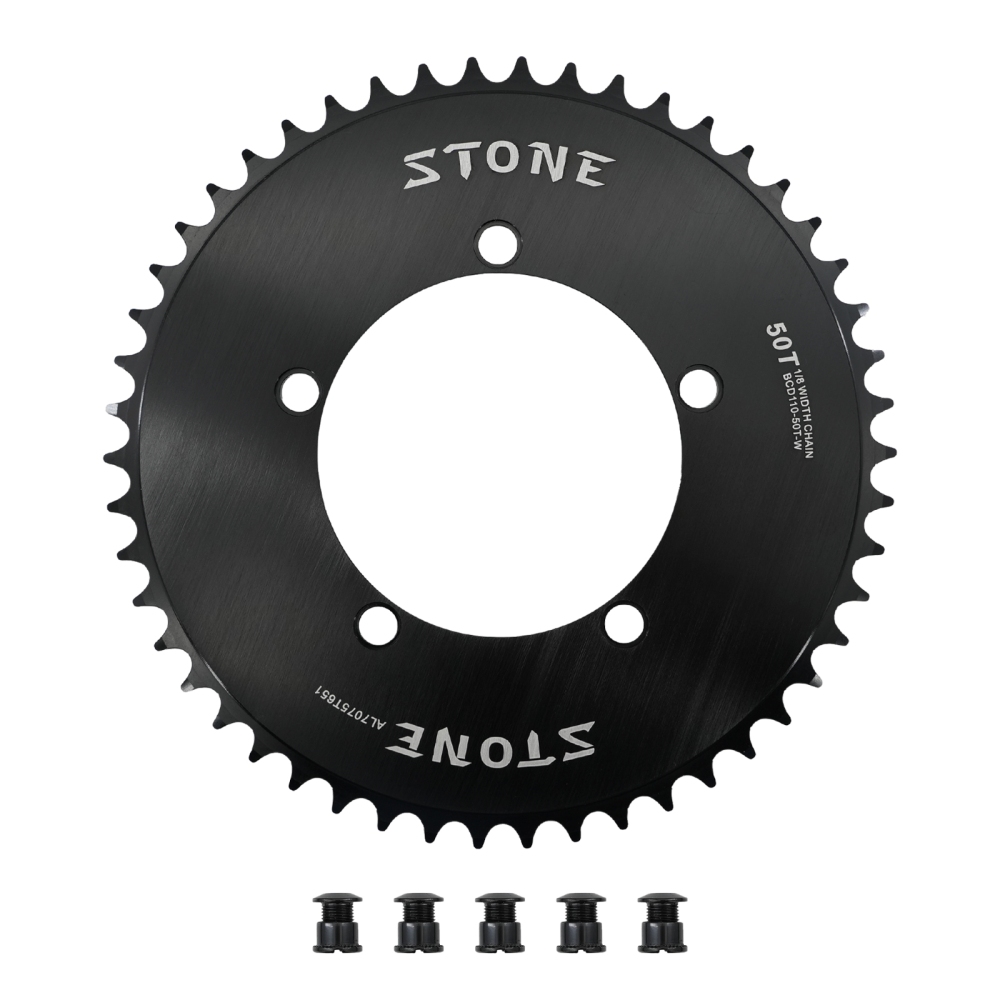 Stone Chainring 110BCD Single Speed Fixed Gear Fixie Track Bike Round 42T 46T 48T 50T 52t 54 57T 58t 59T 60t 110 bcd Chainwheel 1/2*1/8 Chain