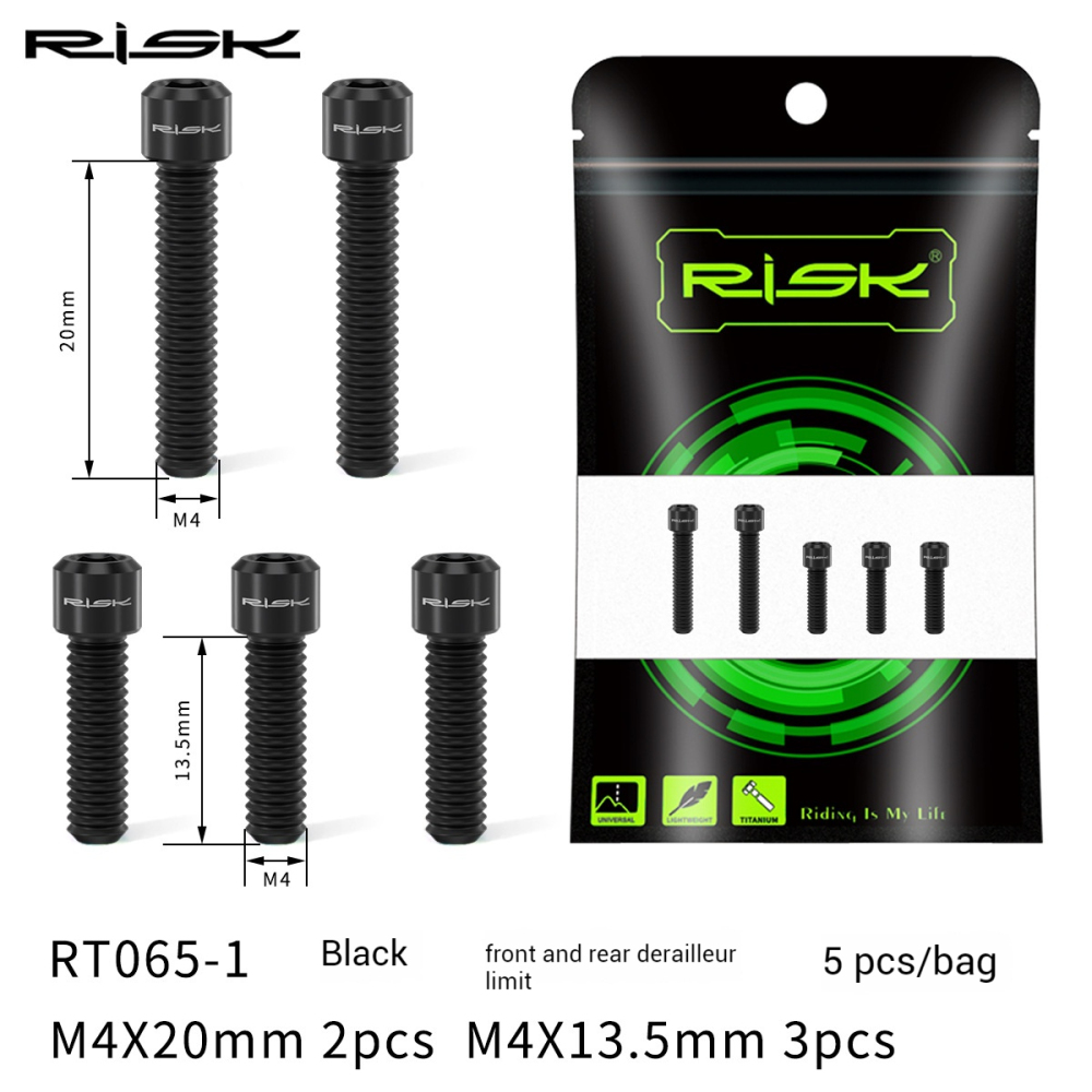 Risk Titanium M4x13.5/20mm Mountain Bike XT Front Derailleur Rear Derailleur Limit Screws H/L Tension M8000