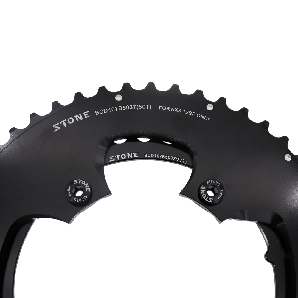 STONE 107BCD Bike Double Chainring Round 2X for Sram FORCE ETAP Flattop AXS 12S 46T 48T 33 35T 50T 37T 52T 39T 54T 41T Circle