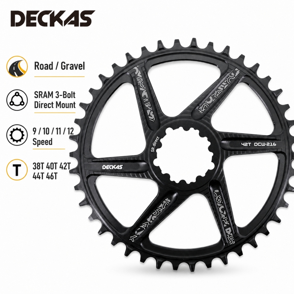 Deckas Chainring for Gravel Rival GXP Force 11 22 Direct Mount DM Chainring hollow tooth plate for Sram road bike 40 42 44 46