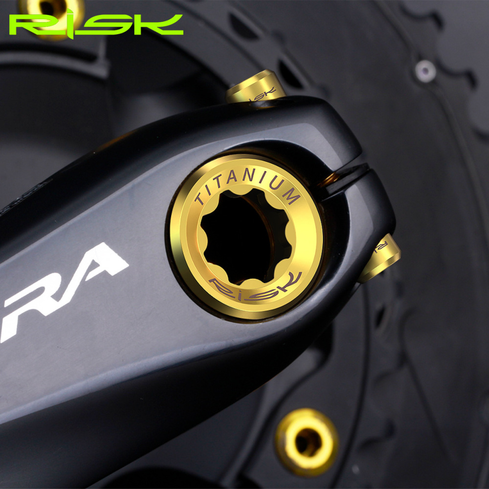 RISK Mountain Bike Integrated Chainring Crank Cover M20mm Middle Axle Locking Titanium Alloy Star-Shaped Screw