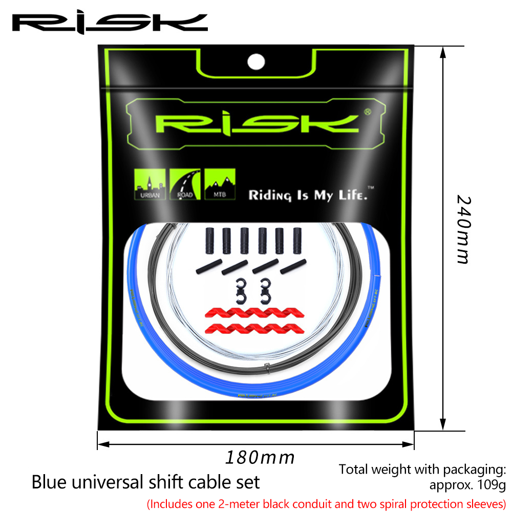 RISK Bicycle Cable Housing Kit - Includes Gear and Brake Inner Cable Cores Suitable for Mountain and Road Bikes