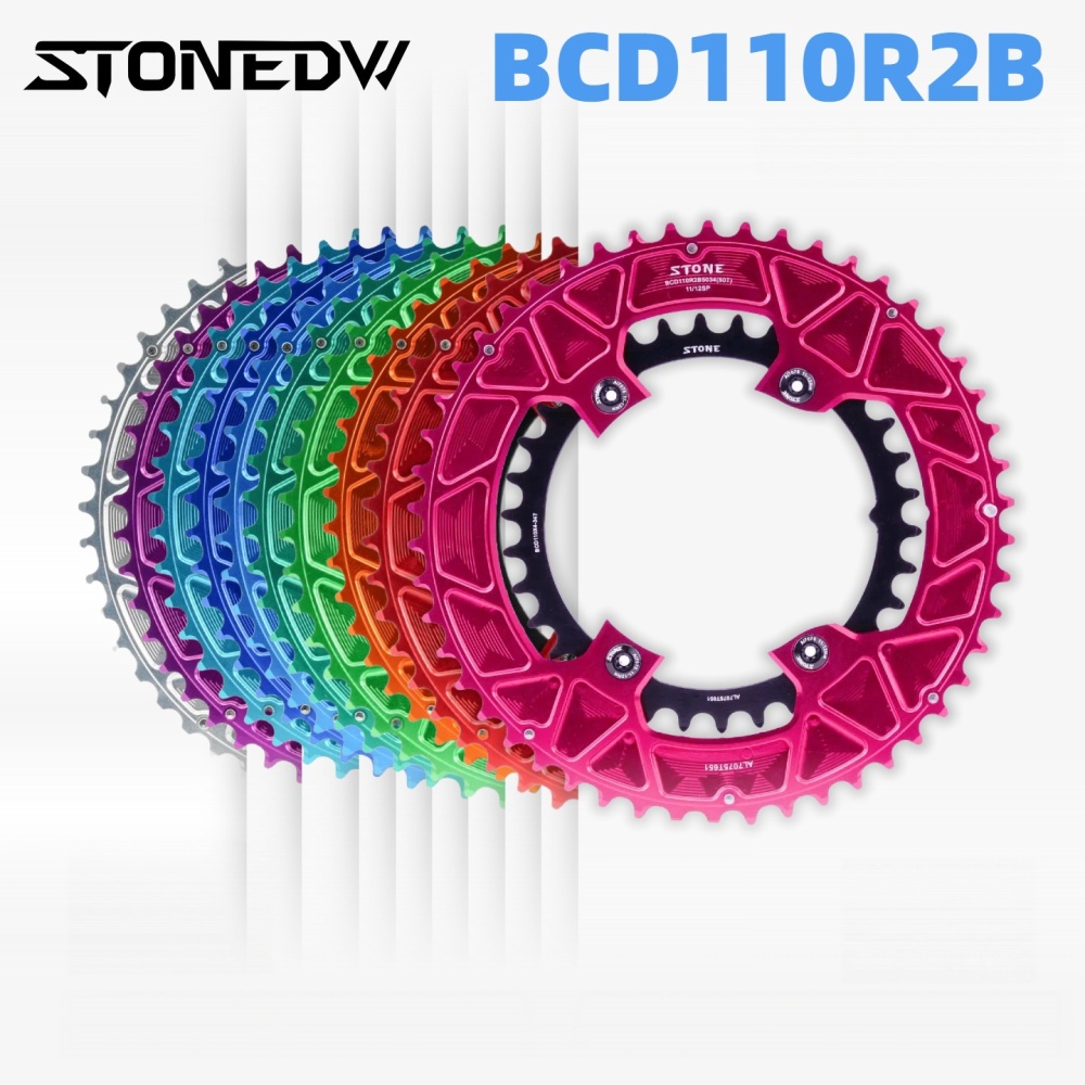 Stone 110bcd Round Double Chainring for Shimano 105 R7100 UT R8100 DA R9200 Di2 Road Bike 58 56 55 54 52 53 52 50 48 46 42 40 39 36 34 32T