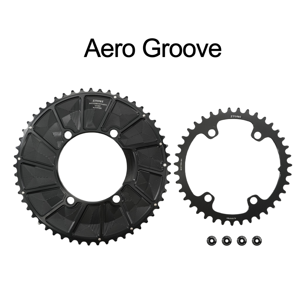 Stone 110bcd Double Chainring aero style for Shimano 105 5800 6800 9000 4 Bolt Road Bike 52 36T 53 39T 54 40T 46 32T 55T 56T 58T 44T