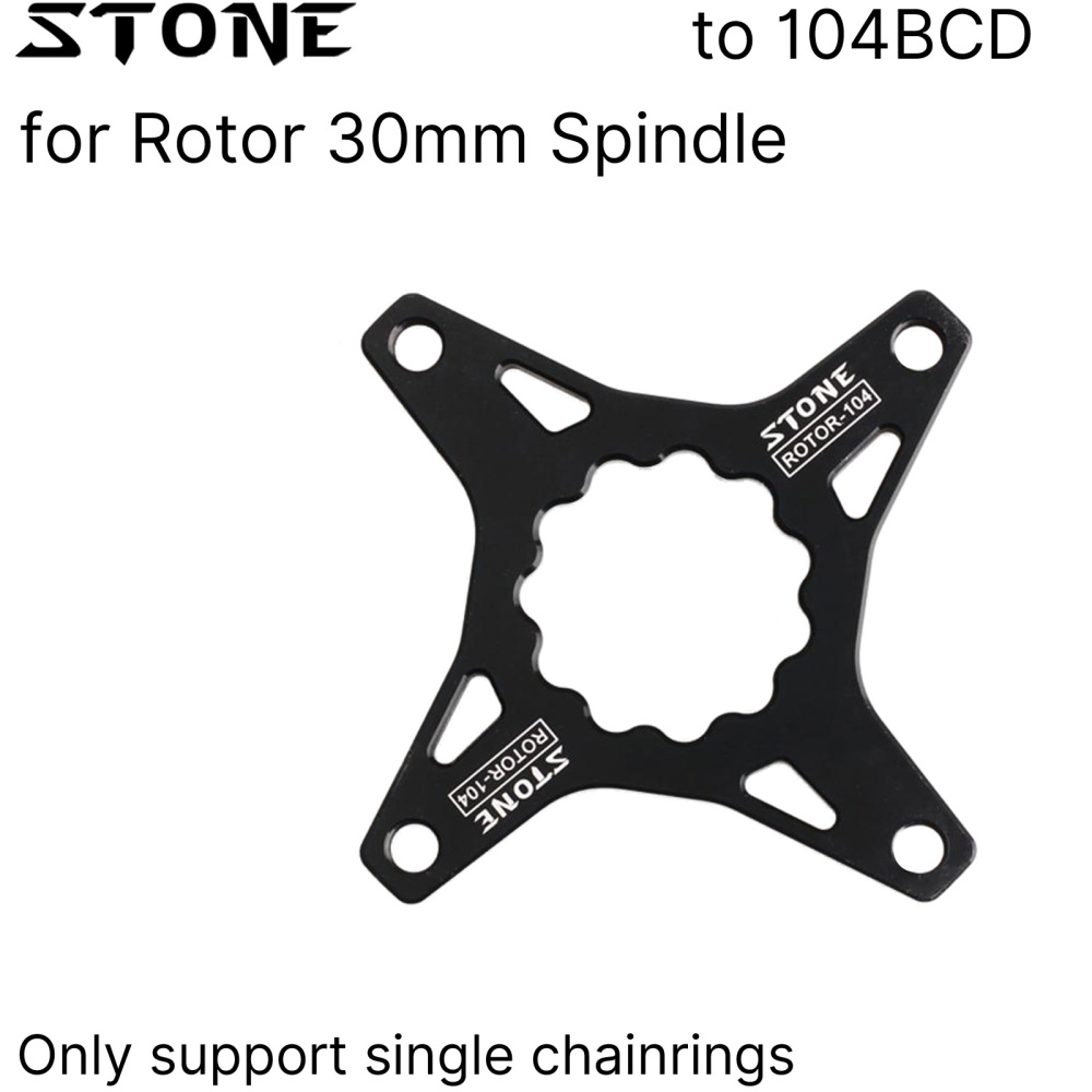 Stone Chainring Spider Adapter for Rotor 30mm Spindle to 104BCD 5mm Offset Aluminum Converter for 1x Narrow Wide Chainring