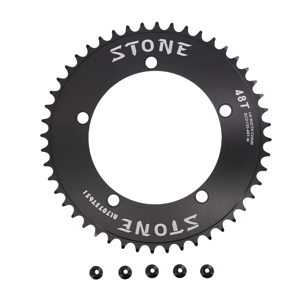 Stone 130 BCD Chainring for Single Speed Fixed Gear Fixie Track Bike Round 42T-60T Chainwheel 1/2" x 1/8" Chain