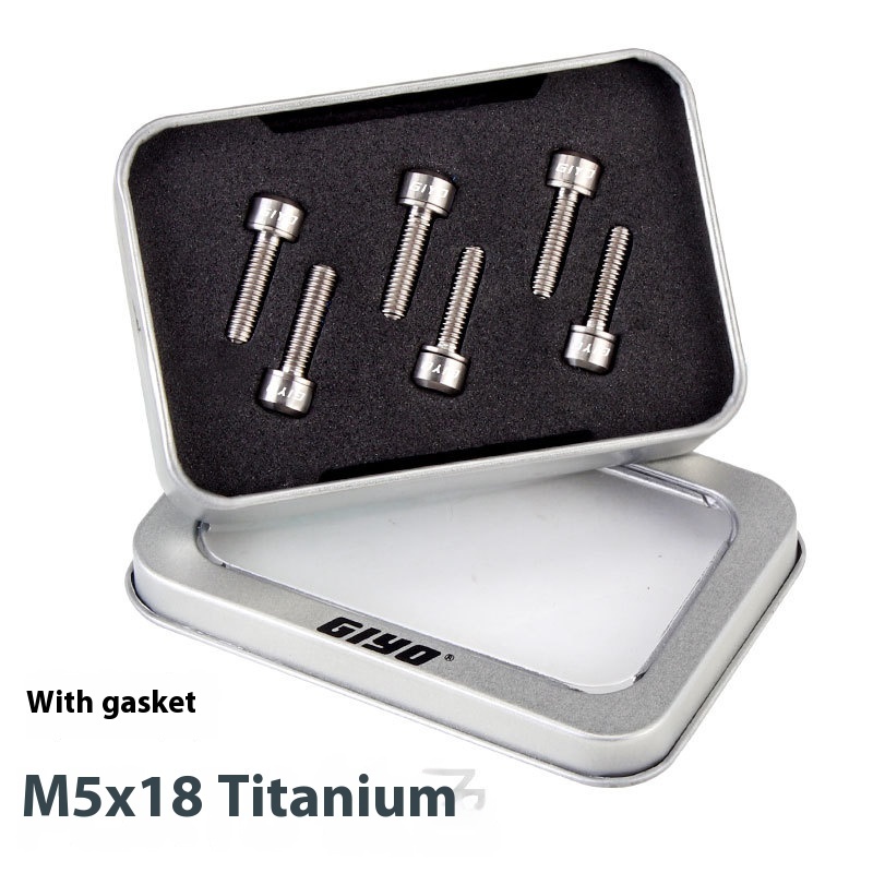 GIYO Titanium Alloy Stem Bolts M5x18/20 with Washers Mountain and Road Bike Handlebar Fixing Bolts