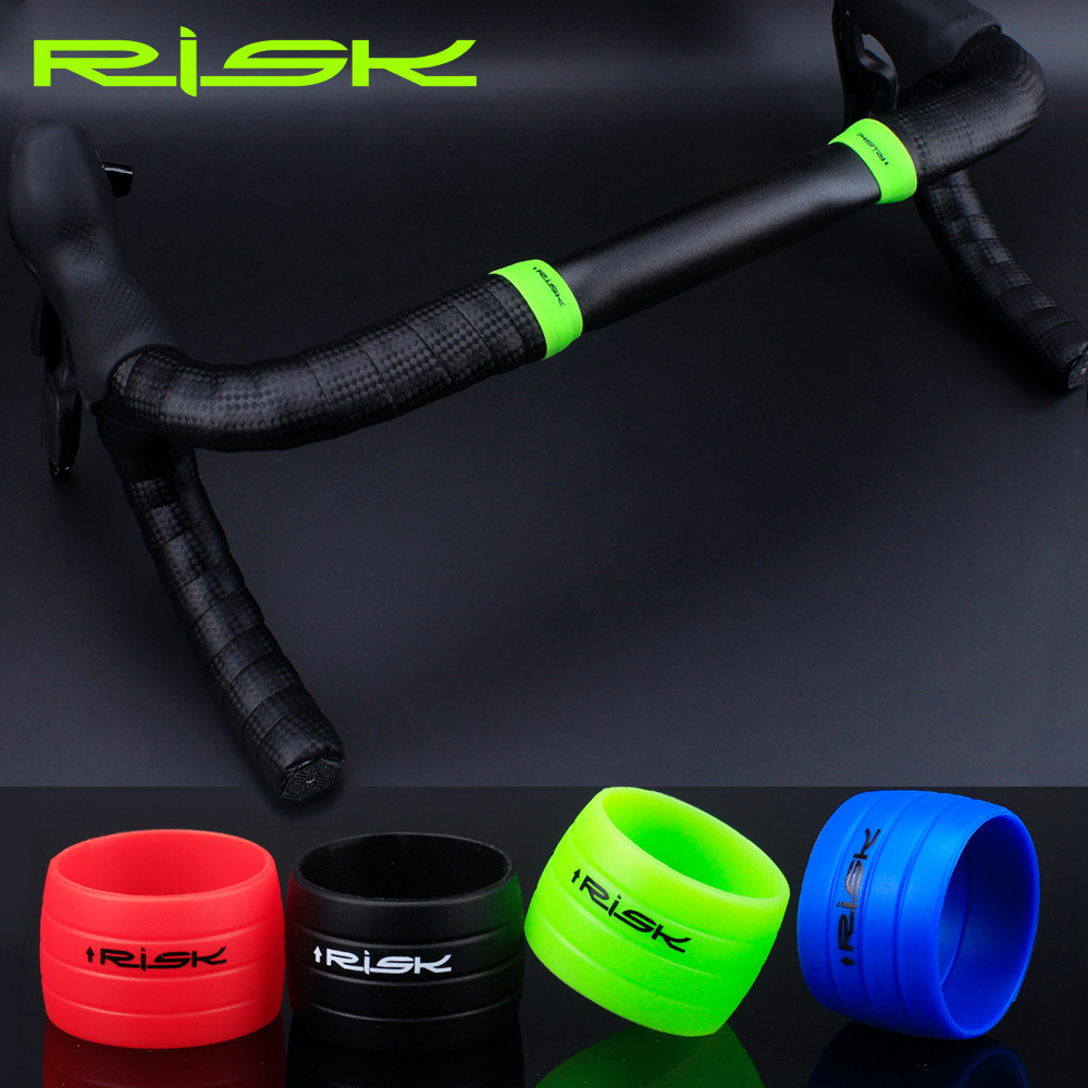 RISK bicycle handlebar tape with fixing ring, suitable for road bikes, fixed with silicone anti-slip wrap for fixed-gear bikes.