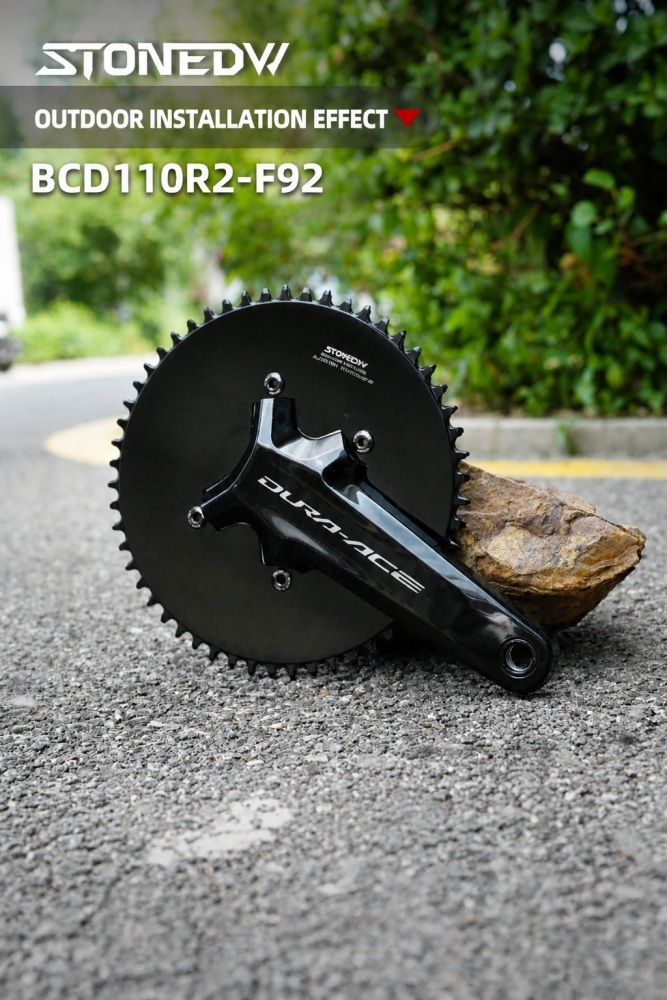 STONE 110BCD Aero Full-Cover Chainring for Shimano R7100 / R8100 / R9200 44 60T