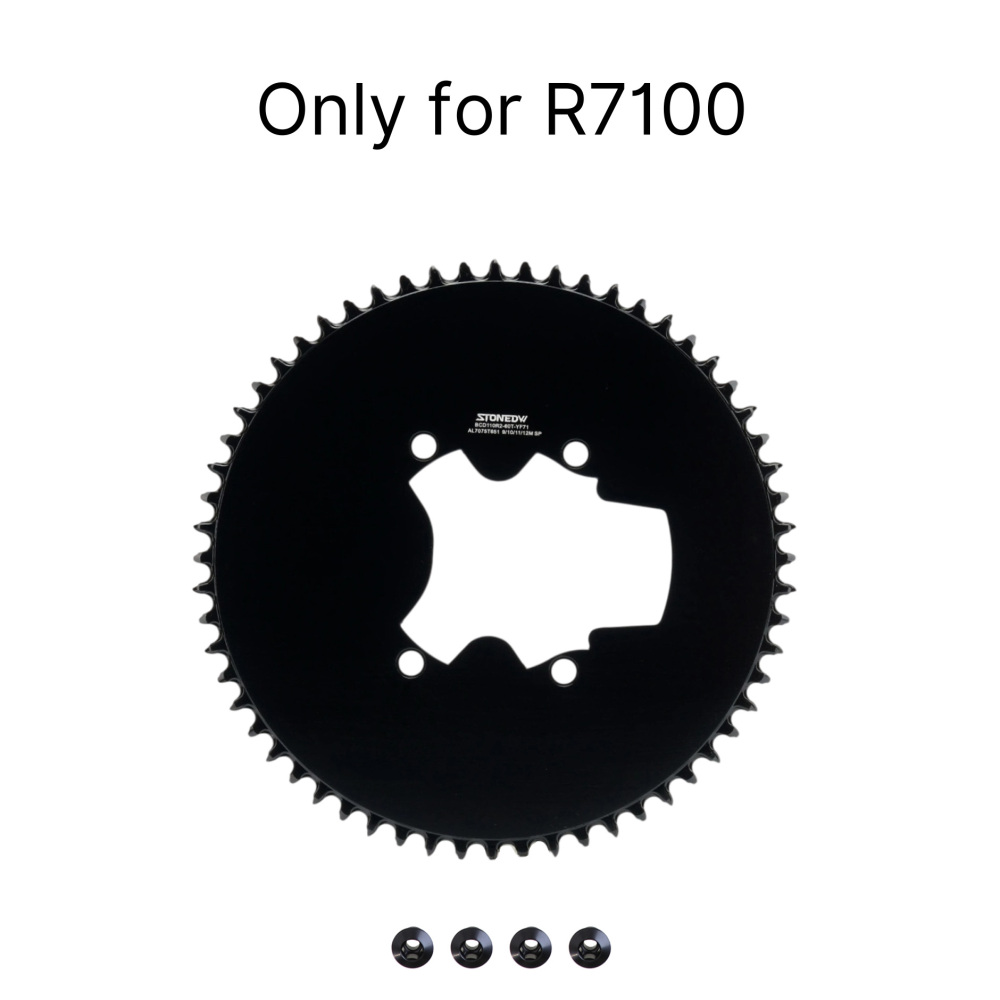 STONE 110BCD Aero Full-Cover Chainring for Shimano R7100 / R8100 / R9200 44 60T