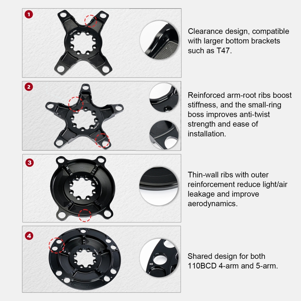 Stone AXS Chainring Adapter Converter Spider 110BCD for Sram Force Red Etap QUARQ Road Bike Gravel 12S Crank 105 R8000 8 pins 2x