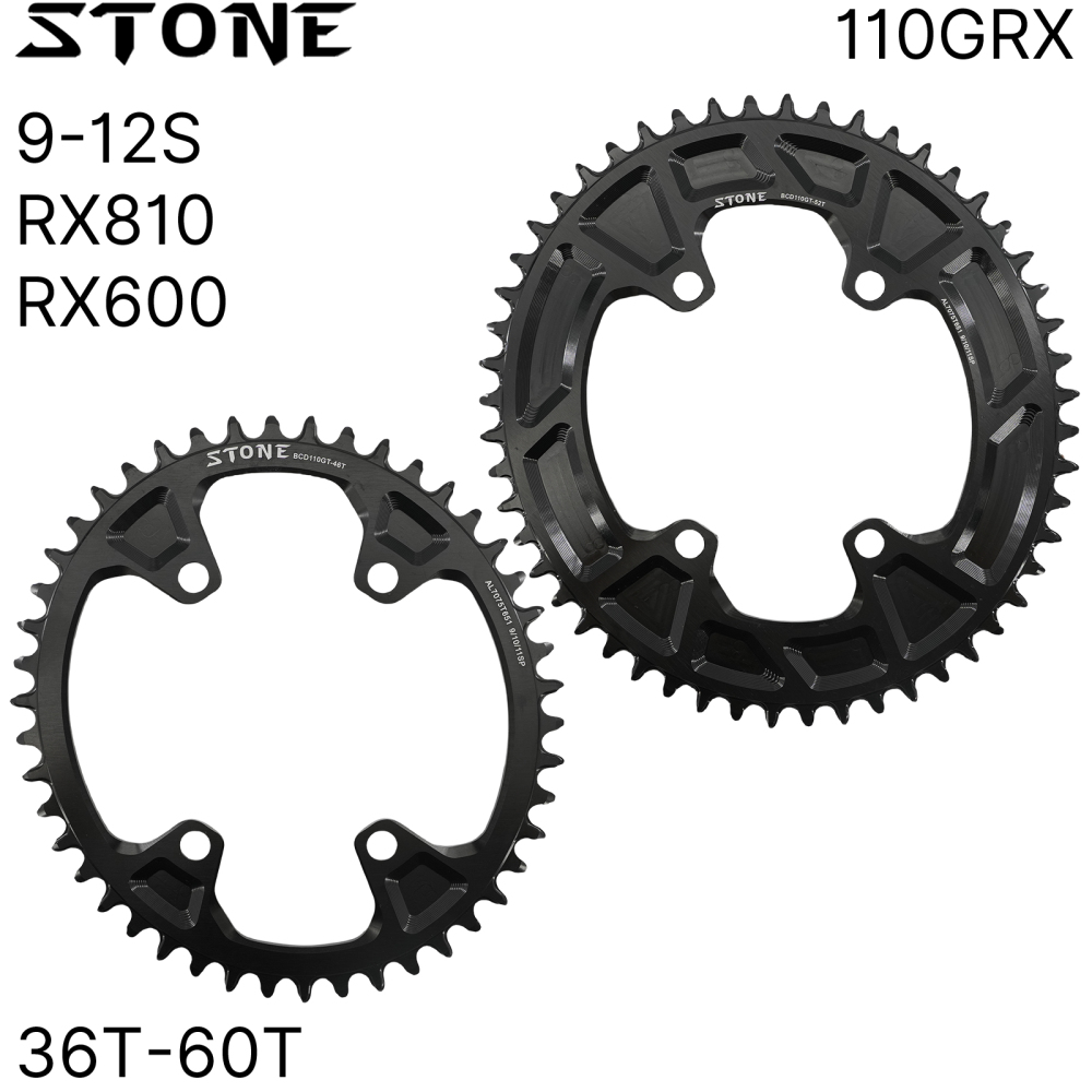 Stone Oval Bike Chainring 110BCD for Shimano Gravel GRX FC RX810 RX600 36T 38 40 42 46 58T 60T Narrow Wide Road Bike Chainwheel