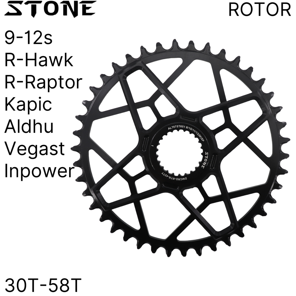 Stone Direct Mount Road MTB Round Chainring for Rotor Kapic Aldhu Vegast Hawk Raptor inpower 2inpower Crankset MTB 12s 30 to 40T 42t to 58t