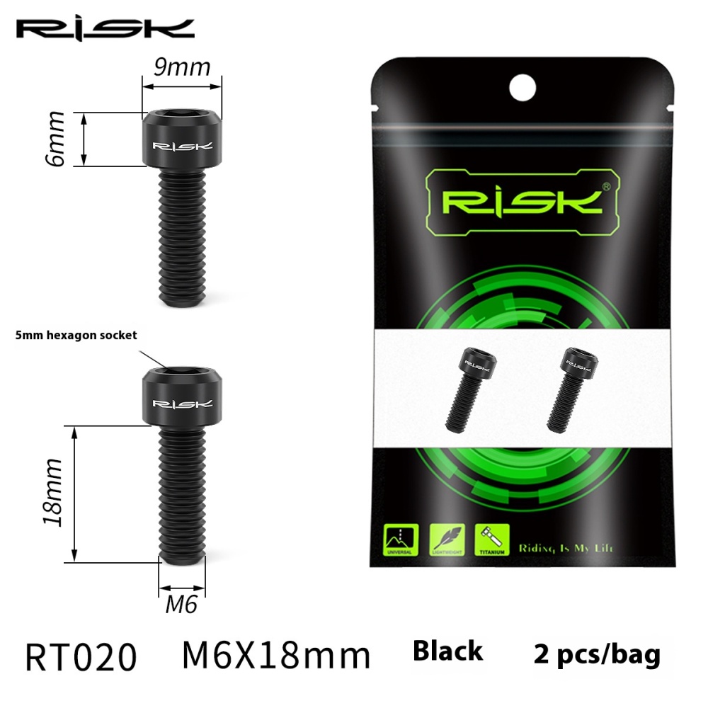 RISK Mountain Bike Integrated Chainring Crank Cover M20mm Middle Axle Locking Titanium Alloy Star-Shaped Screw