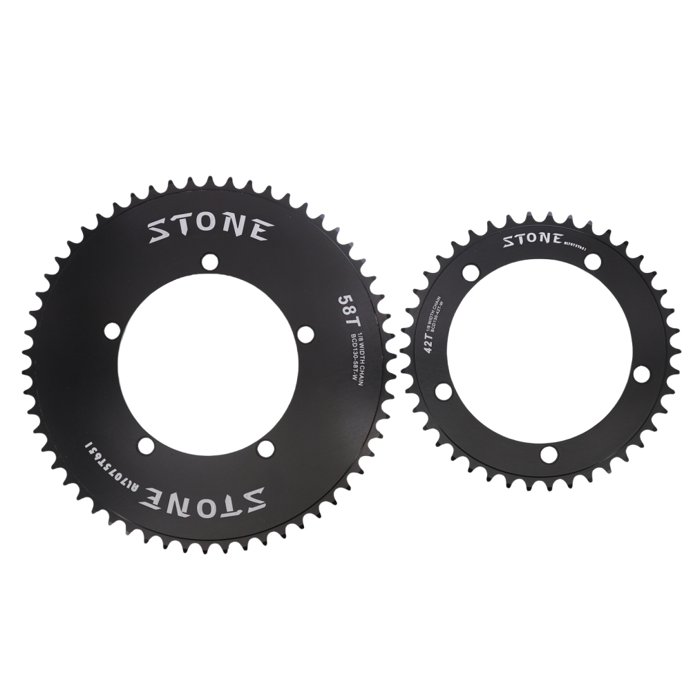 Stone 130 BCD Chainring for Single Speed Fixed Gear Fixie Track Bike Round 42T-60T Chainwheel 1/2" x 1/8" Chain