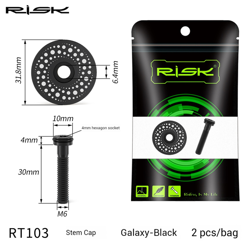 RISK Titanium Alloy Headset Cap for Mountain and Road Bikes 28.6mm Fork