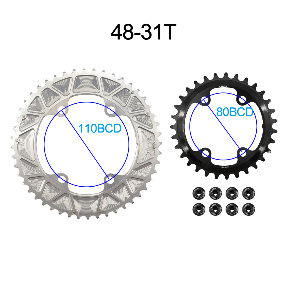 STONE double chainring for shimano GRX 110bcd RX600 RX810 RX820 gravel bike chainring 46T 30T 48T 50T 33T