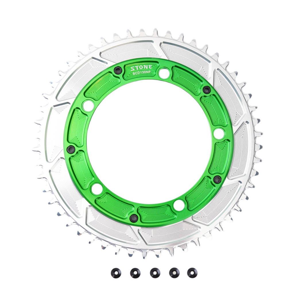 Stone 130BCD Round Chainring 4MM Offset Aero for Shimano 5700 6700 Round 42t 44T 46 48 50 52 55 58T 60T Road Bike ChainWheel 130bcd for Sram Red