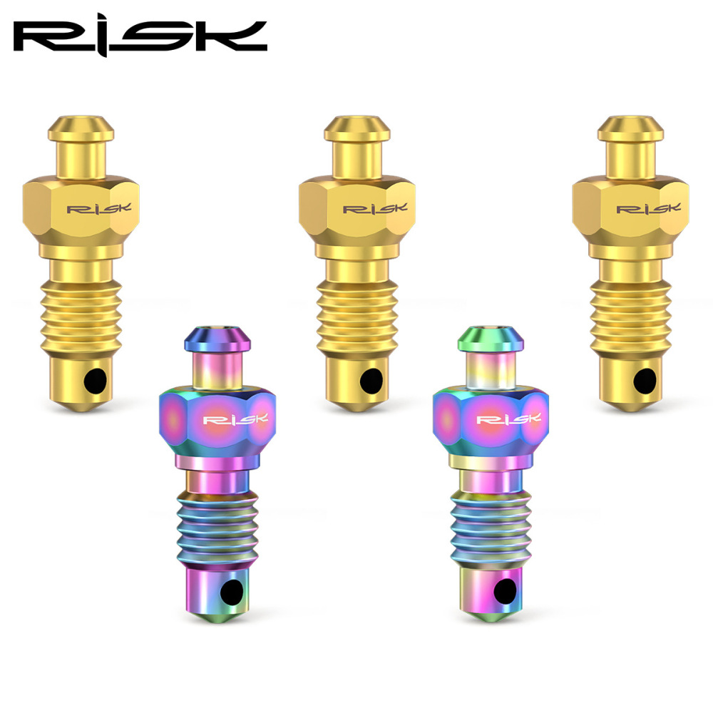 RISK Mountain Bike Disc Brake Caliper Bleed Screws M6 Titanium Alloy