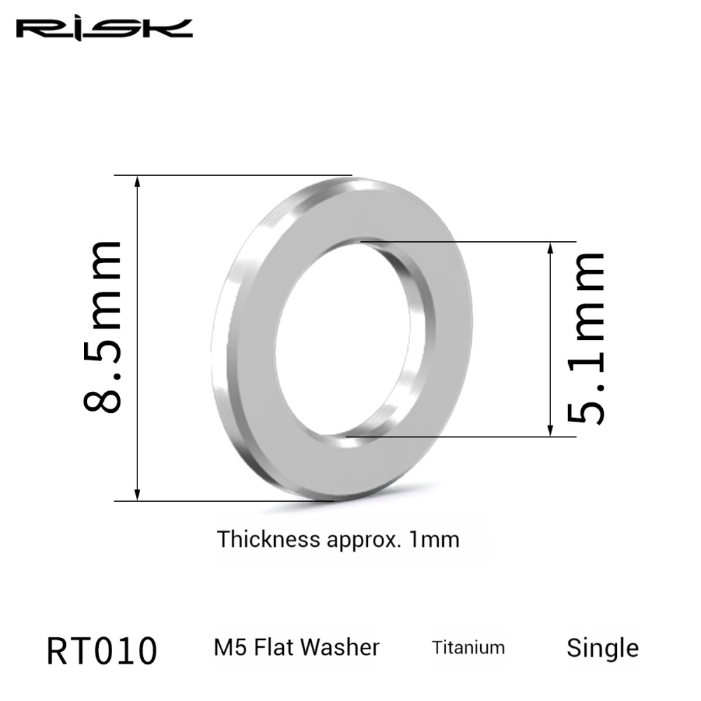RISK Titanium Alloy M5/6mm Screw Washers Gold and Colored Flat Washers for Mountain Bikes