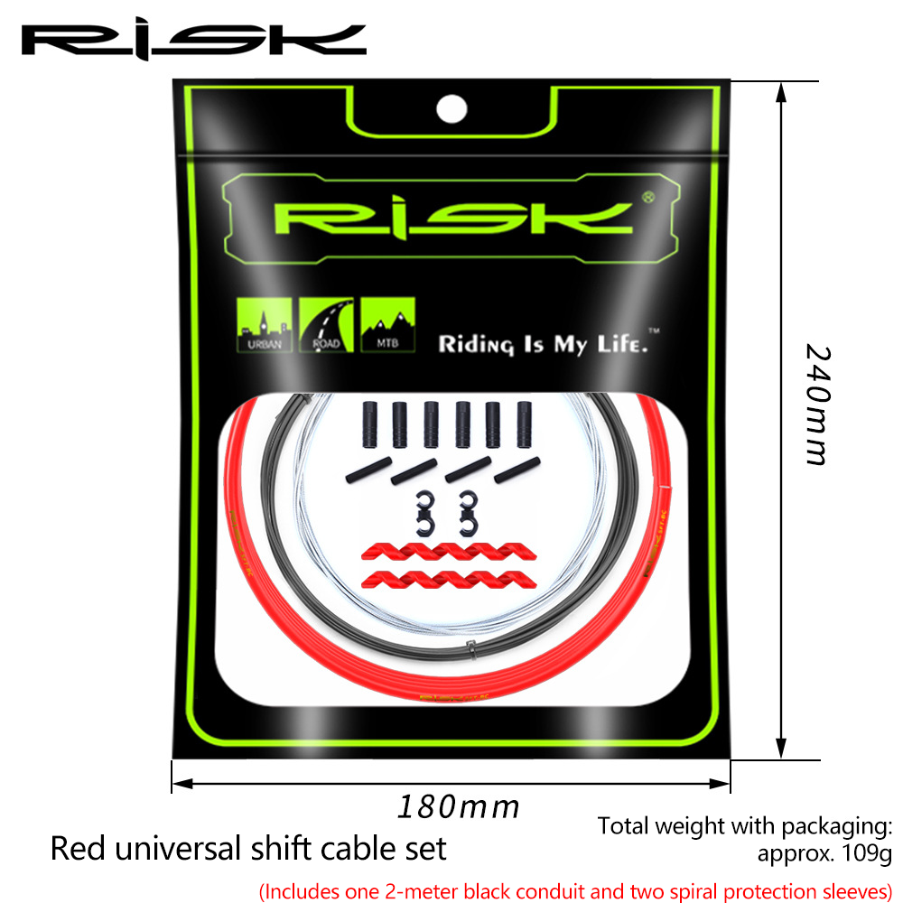 RISK Bicycle Cable Housing Kit - Includes Gear and Brake Inner Cable Cores Suitable for Mountain and Road Bikes