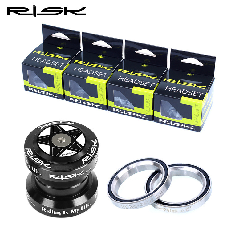 RISK 34mm Straight Tube Headset Bearings Road/Fixed Gear Bike 28.6mm External Headset Fork Assembly