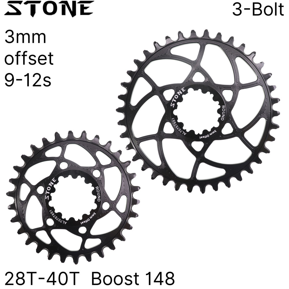 Stone GXP  Bike Chainring 3mm Offset Direct Mount Round for Sram Boost 148 X9 X0 XX1 X01 28t 30t 32 34t 36 38 40T Chainwheel