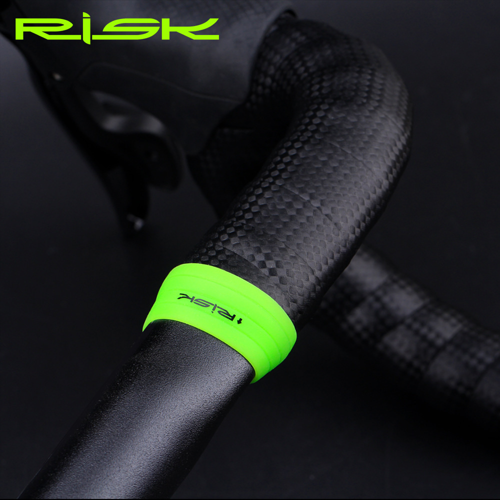 RISK bicycle handlebar tape with fixing ring, suitable for road bikes, fixed with silicone anti-slip wrap for fixed-gear bikes.