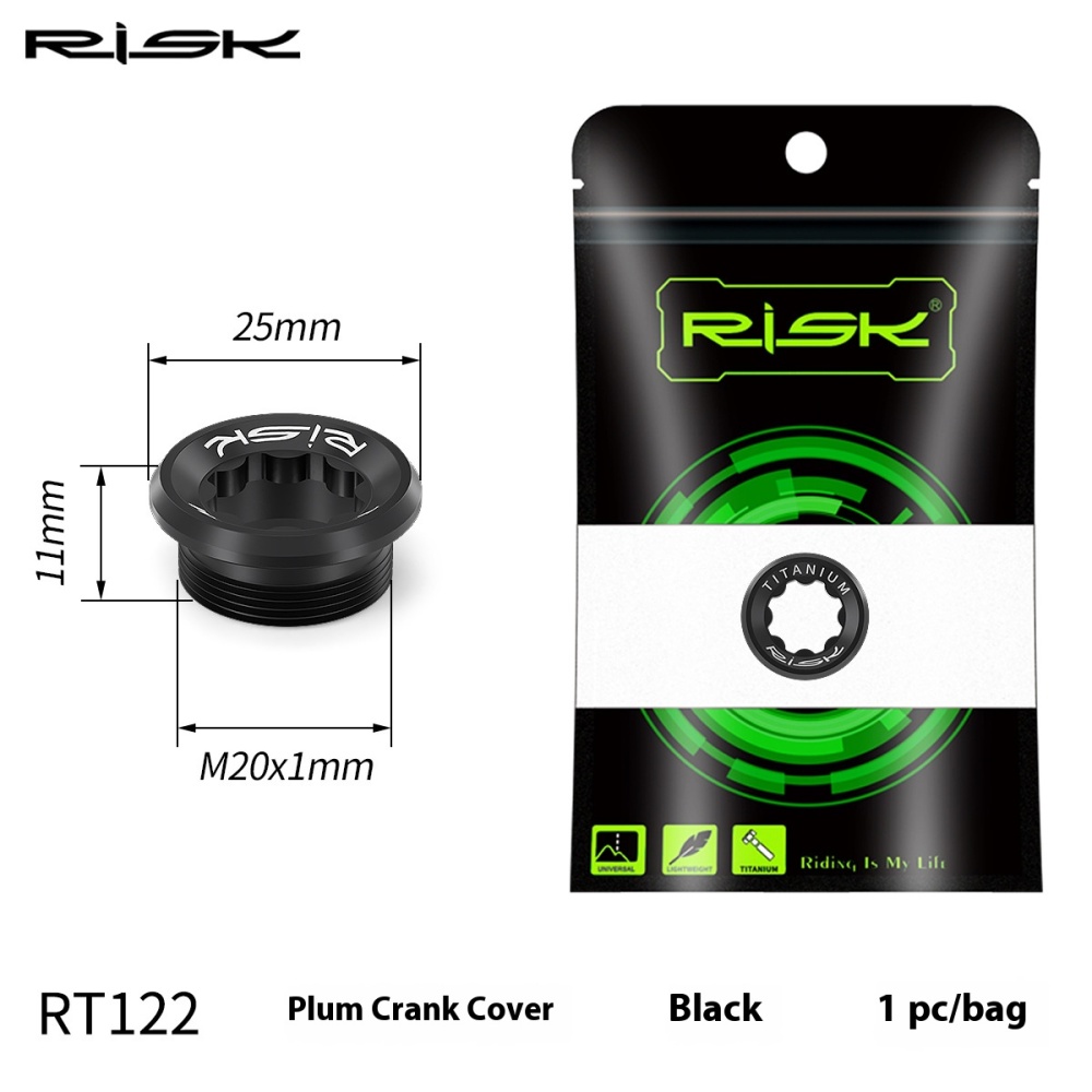 RISK Mountain Bike Integrated Chainring Crank Cover M20mm Middle Axle Locking Titanium Alloy Star-Shaped Screw