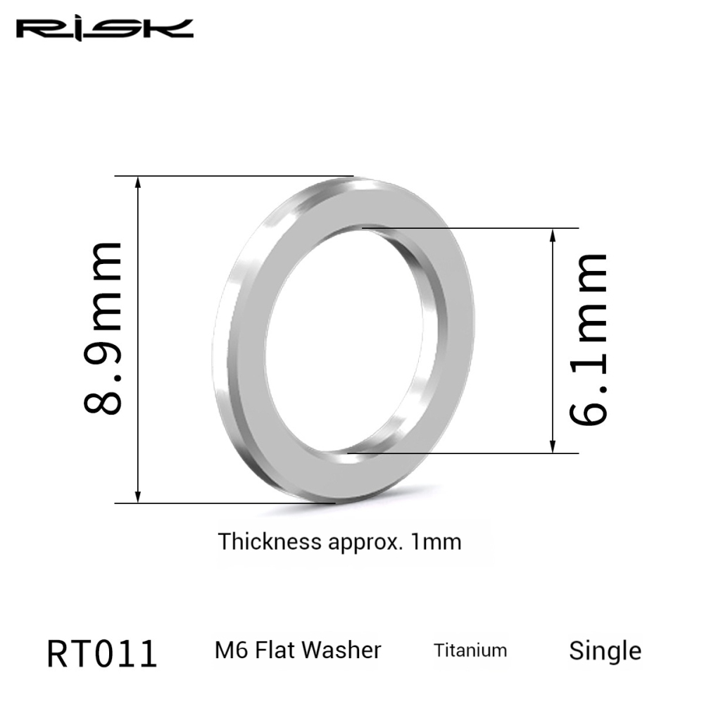 RISK Titanium Alloy M5/6mm Screw Washers Gold and Colored Flat Washers for Mountain Bikes