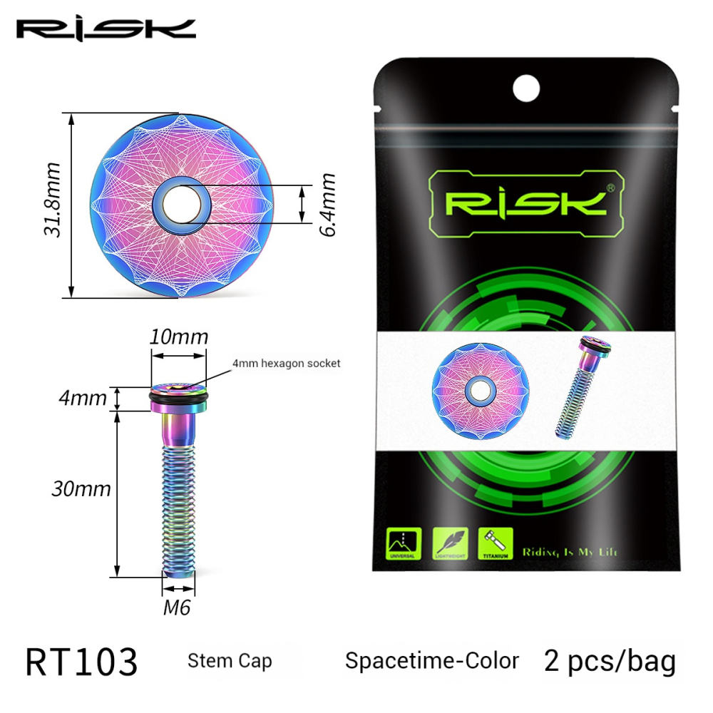 RISK Titanium Alloy Headset Cap for Mountain and Road Bikes 28.6mm Fork