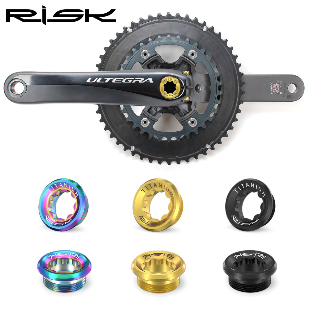 RISK Mountain Bike Integrated Chainring Crank Cover M20mm Middle Axle Locking Titanium Alloy Star-Shaped Screw