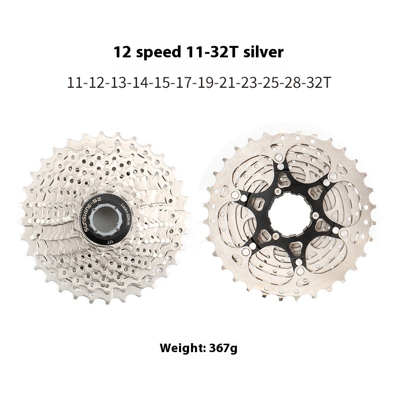 SUNSHINE-SE HG Cassette Freewheel for Road Bike 8 / 9 / 10 / 11 / 12 Speed Standard Series 11-23T 25T 28T 30T 32T 34T 36T Compatible with Shimano SRAM Sensah LTWOO Microshift HG Freehub Systems
