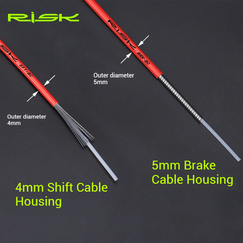 RISK Mountain Road and Folding Bike Shift and Brake Cable Housing Colored Cable Housing Outer Shell Outer Tube Pull Wire Housing