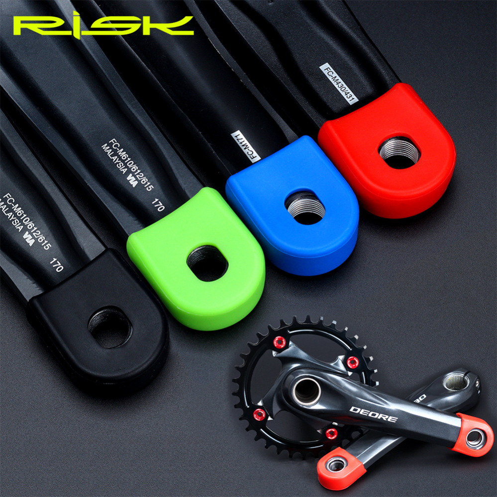 RISK Chainring Crank Protector Mountain/Road Bike Pedal Axle Silicone Protective Cover Anti-scratch Waterproof