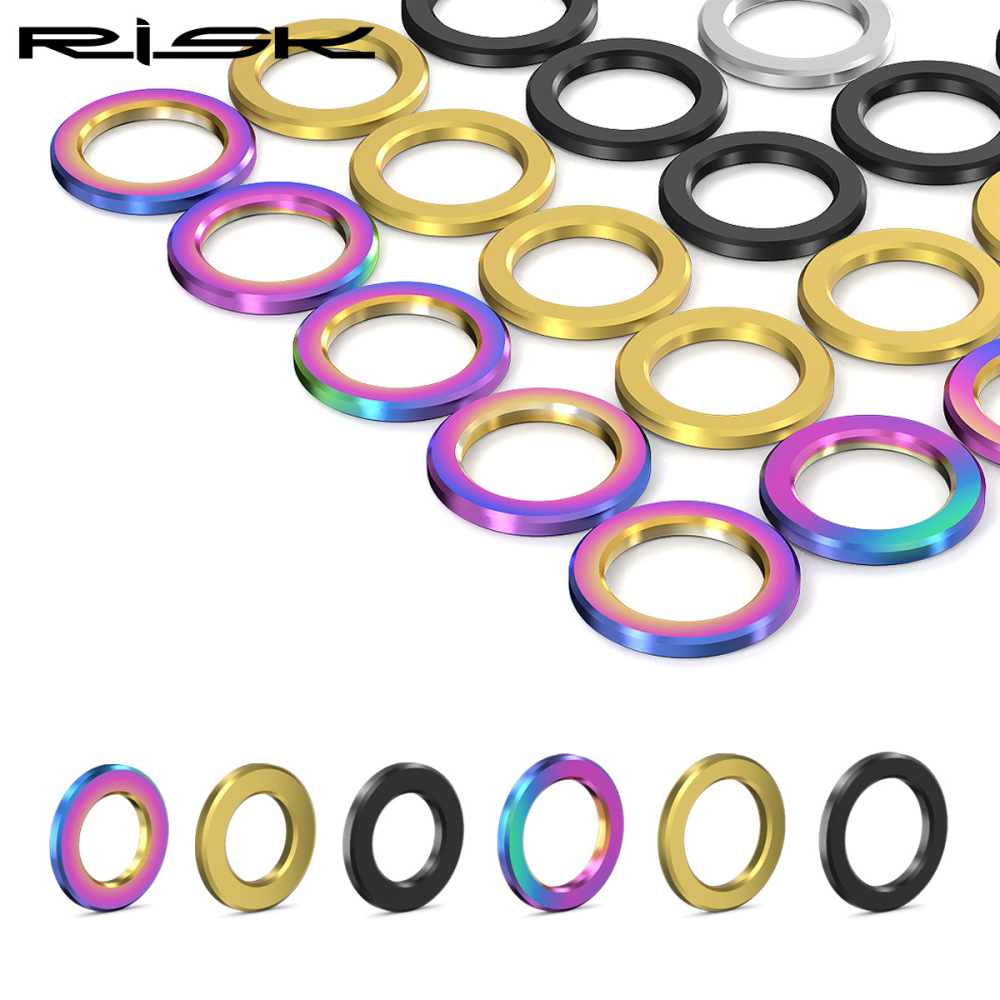 RISK Titanium Alloy M5/6mm Screw Washers Gold and Colored Flat Washers for Mountain Bikes