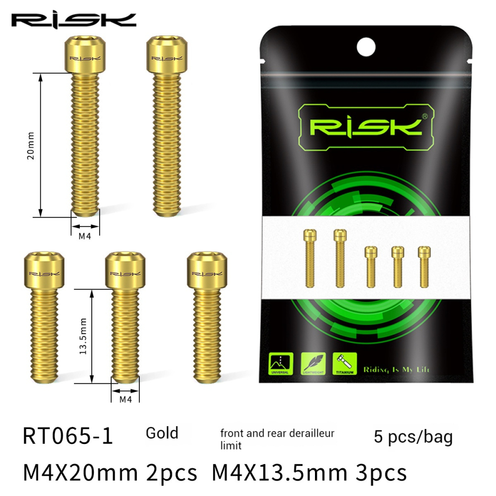 Risk Titanium M4x13.5/20mm Mountain Bike XT Front Derailleur Rear Derailleur Limit Screws H/L Tension M8000