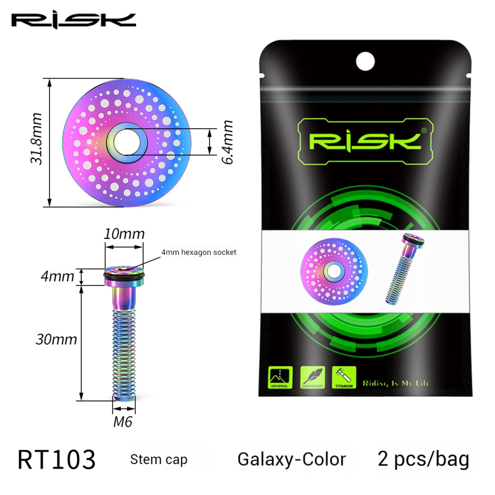 RISK Titanium Alloy Headset Cap for Mountain and Road Bikes 28.6mm Fork