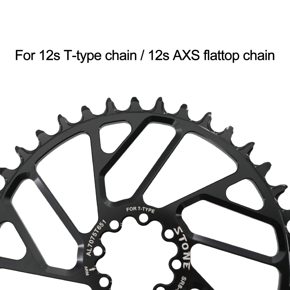 Stone Bike Chainring for AXS Flattop T-type Chain 12S 0mm Offset Direct Mount Round for Sram X0 XX SL GX 38T To 48T Hollow Aero Style