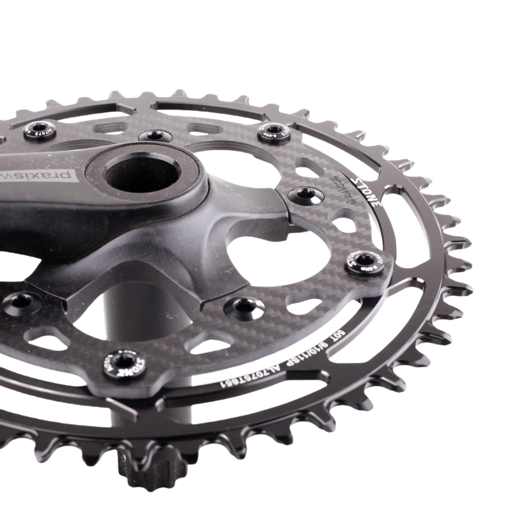 Stone Round Chainring 110BCD 5 Bolts 4mm Inner Offset Carbon fiber for Rotor Foce CX Sigeyi Xcadey QUARQ Bike 12s 12 Speed 110 BCD