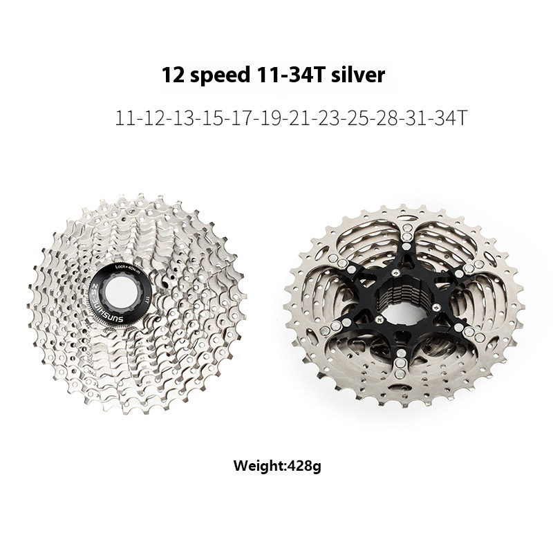 SUNSHINE-SE HG Cassette Freewheel for Road Bike 8 / 9 / 10 / 11 / 12 Speed Standard Series 11-23T 25T 28T 30T 32T 34T 36T Compatible with Shimano SRAM Sensah LTWOO Microshift HG Freehub Systems