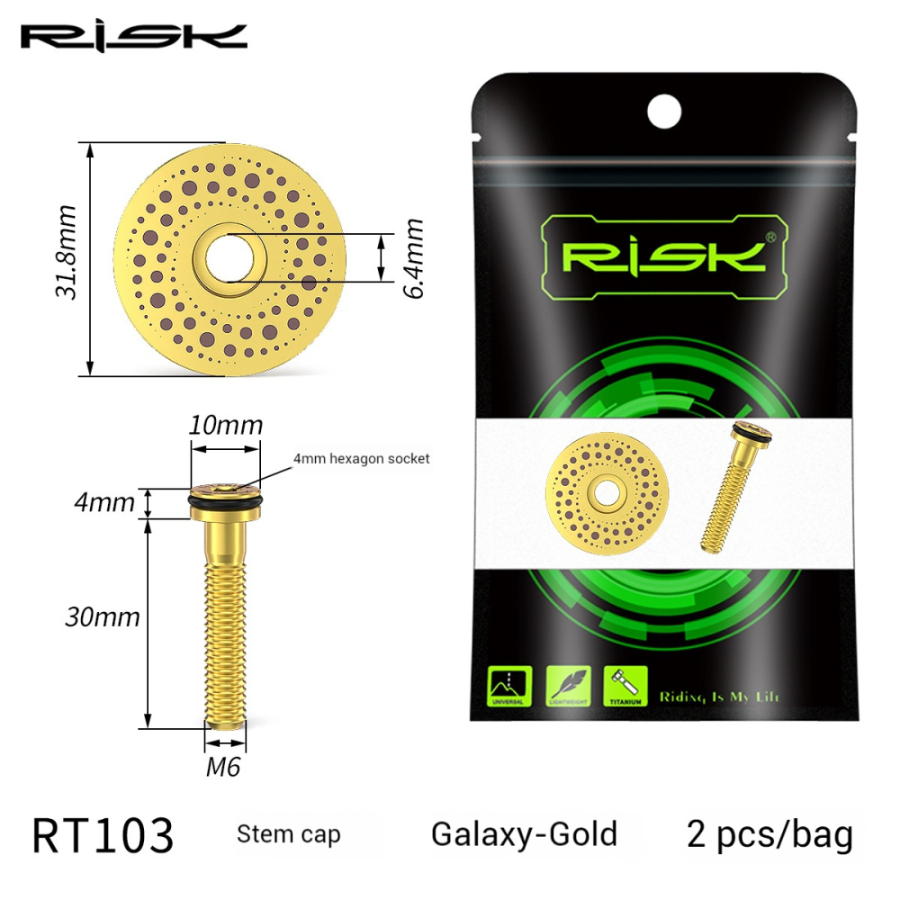 RISK Titanium Alloy Headset Cap for Mountain and Road Bikes 28.6mm Fork