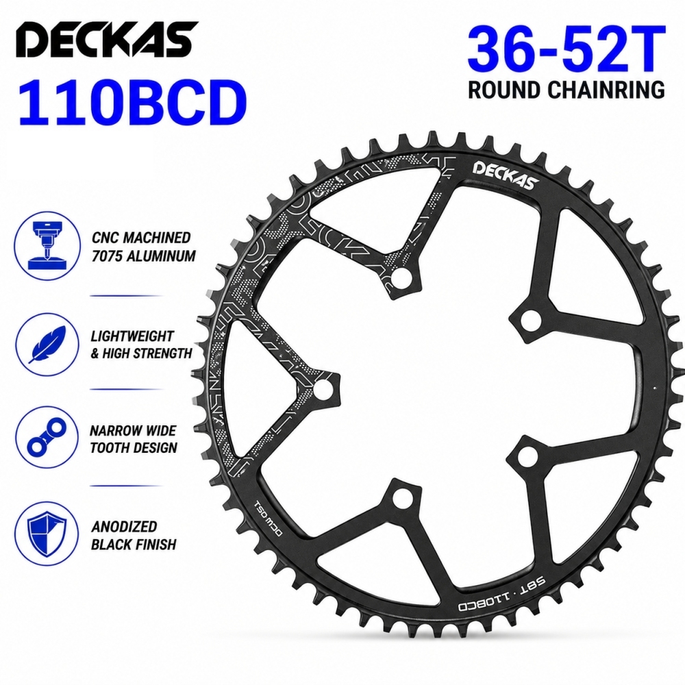 Deckas Chainring Round 110BCD for Force Red Rival S350 S900 36t To 56t Road Bike for Sram Cx Gravel Quarq 5 Arms 110 Bcd