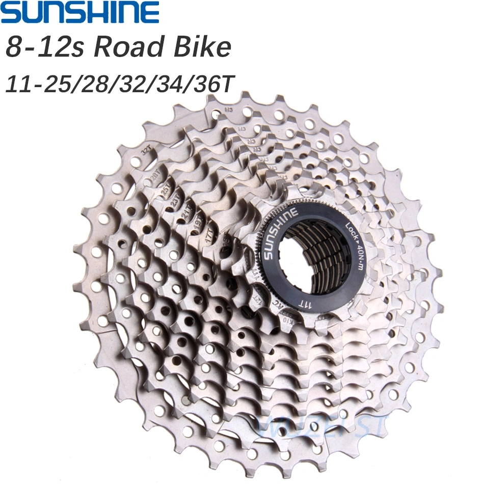SUNSHINE-SE HG Cassette Freewheel for Road Bike 8 / 9 / 10 / 11 / 12 Speed Standard Series 11-23T 25T 28T 30T 32T 34T 36T Compatible with Shimano SRAM Sensah LTWOO Microshift HG Freehub Systems