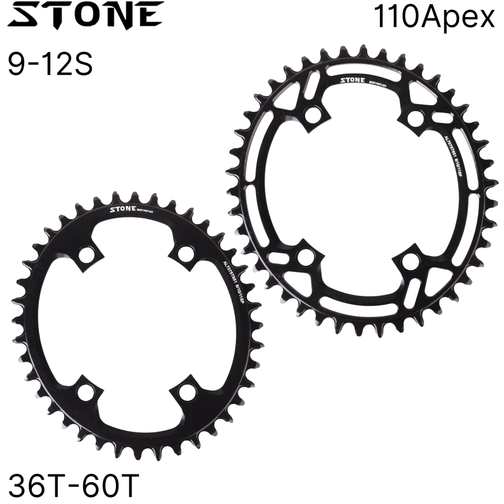 Stone Oval Chainring 110BCD for Apex Sram 4 Bolts 36 38 42T 44 46T 48 50T 54 56 58T 60 Road Bike MTB 9 10 11 12s 12 Speed