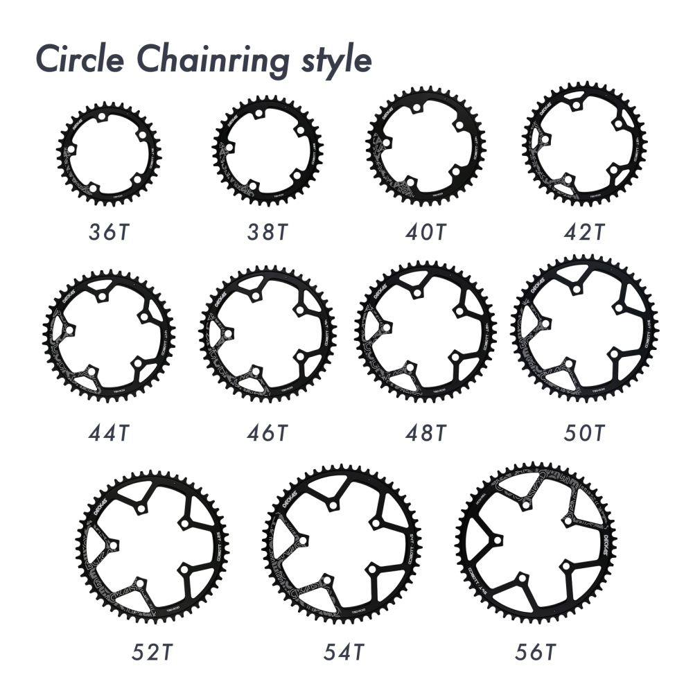 Deckas Chainring Round 110BCD for Force Red Rival S350 S900 36t To 56t Road Bike for Sram Cx Gravel Quarq 5 Arms 110 Bcd