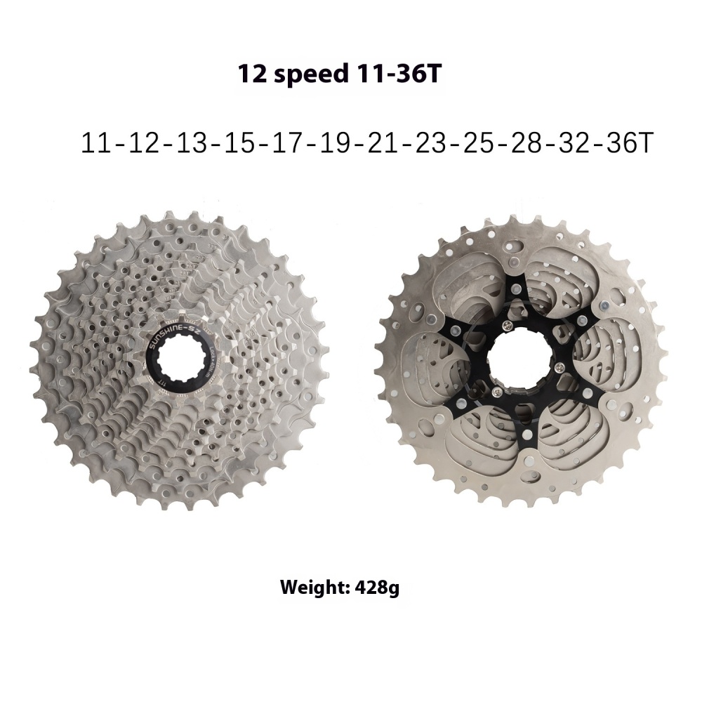 SUNSHINE-SE HG Cassette Freewheel for Road Bike 8 / 9 / 10 / 11 / 12 Speed Standard Series 11-23T 25T 28T 30T 32T 34T 36T Compatible with Shimano SRAM Sensah LTWOO Microshift HG Freehub Systems