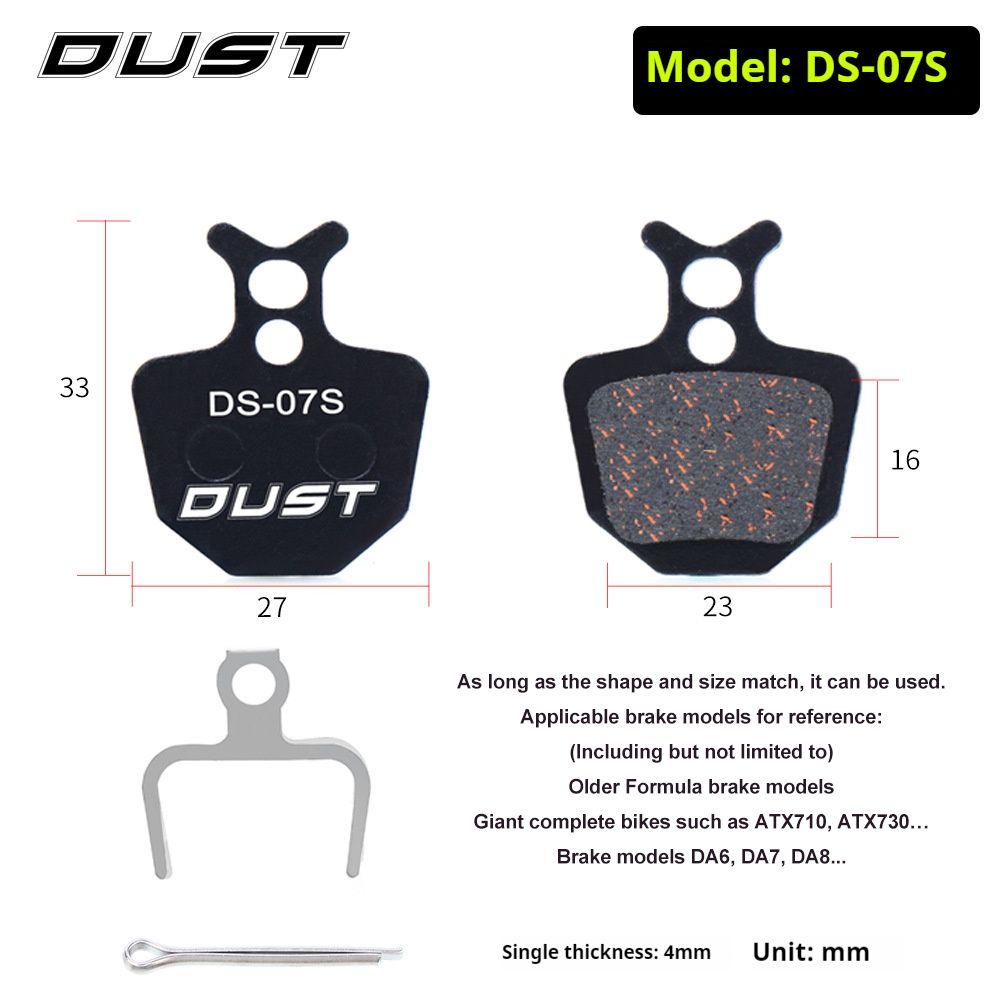 Risk DUST Mountain Bike Disc Brake Pads Resin Semi-Metallic for M446 E3 M355 Brake Lining